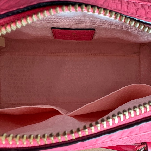 Kate Spade Pink Pebbled Leather Satchel Crossbody Gold Hardware - Picture 4 of 14